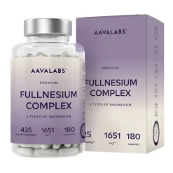 Aavalabs Hochdosiertes Magnesium Komplex 1651mg | Bisglycinat, Citrate, Malat uvm. | 180 Kapseln> Clearance