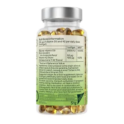 Aavalabs Vitamin D3 K2 2000 IE hochdosiert | Hochdosiert mit Olivenöl | 6-Monats-Vorrat><noscript><img width=