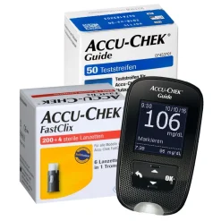 ACCU-CHEK® Guide mg/dL + Teststreifen + FastClix Lanzetten> Outlet