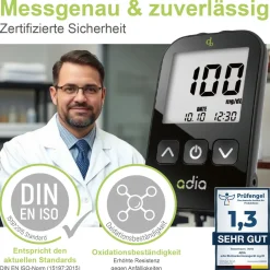 adia Blutzuckermessgeräte-Set (mg/dl) + 60 Teststreifen|diabetikerbedarf Clearance
