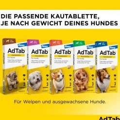 AdTab Kautabletten für Hunde über 22 bis 45 kg gegen Zecken und Flöhe, schnelle Abtötung von Parasiten für die Dauer von einem Monat| Clearance
