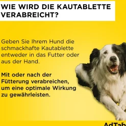AdTab Kautabletten für Hunde über 11 bis 22 kg gegen Zecken und Flöhe, schnelle Abtötung von Parasiten für die Dauer von einem Monat><noscript><img width=