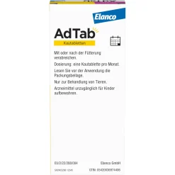 AdTab Kautabletten für Hunde über 2,5 bis 5,5 kg gegen Zecken und Flöhe, schnelle Abtötung von Parasiten für die Dauer von einem Monat> New