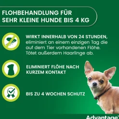 Spot-On 40 gegen Flöhe für sehr kleine Hunde bis 4 kg Körpergewicht|Advantage Outlet