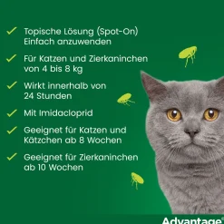 Spot-On 80 gegen Flöhe für große Katzen und Zierkaninchen von 4 bis 8 kg Körpergewicht><noscript><img width=