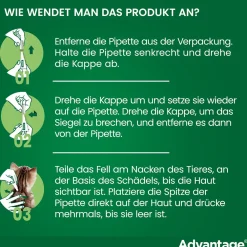 Spot-On 40 gegen Flöhe für kleine Katzen und Zierkaninchen bis 4 kg Körpergewicht, schneller und effektiver Flohschutz|Advantage New
