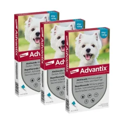 Advantix Spot-On 100 für kleine Hunde von 4 bis 10 kg Körpergewicht gegen Zecken, Flöhe und fliegende Insekten, bis zu 4 Wochen Wirksamkeit> Clearance