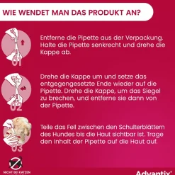 Advantix Spot-On 250 für mittelgroße Hunde von 10 bis 25 kg Körpergewicht gegen Zecken, Flöhe und fliegende Insekten, bis zu 4 Wochen Wirksamkeit| Online