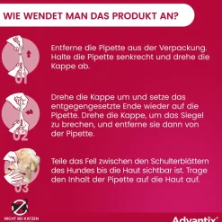 Advantix Spot-On 40 für sehr kleine Hunde bis 4 kg Körpergewicht gegen Zecken, Flöhe und fliegende Insekten, bis zu 4 Wochen Wirksamkeit| Online