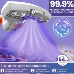 aktimeo Matratzenreinigungsgerät Milben-Handstaubsauger mit UV, ohne Beutel, 300 W><noscript><img width=
