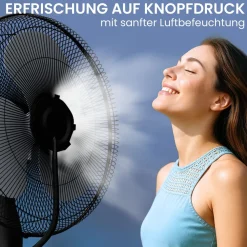 aktimeo Standventilator mit Luftbefeuchtung, Timer, Wassertank, Nebelfunktion| New