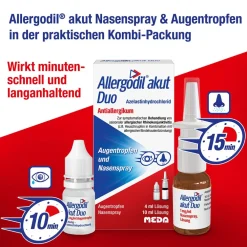 Allergodil® akut Duo: Allergie Kombipack mit Nasenspray (10 ml) und Augentropfen (4 ml), Antiallergikum mit Azelastinhydrochlorid> Best