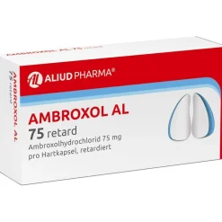 Ambroxol AL 75 retard zur Erleichterung des Abhustens bei erkältungsbedingter Bronchitis (Schleimlöser)>Aliud Clearance