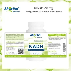 ® NADH 20 mg Nicotinamid-Adenin-Dinucleotid säureresistente Kapseln|Aportha Best
