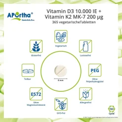 ® Vitamin D3 10.000 IE + Natto Vitamin K2 MK-7 Cyclo® Tabletten - 200 µg><noscript><img width=