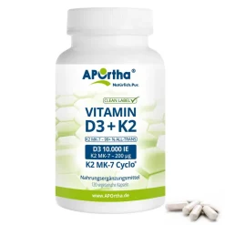 ® Vitamin D3 10.000 IE + Vitamin K2 MK-7 Cyclo® 200 µg - Kapseln|Aportha New
