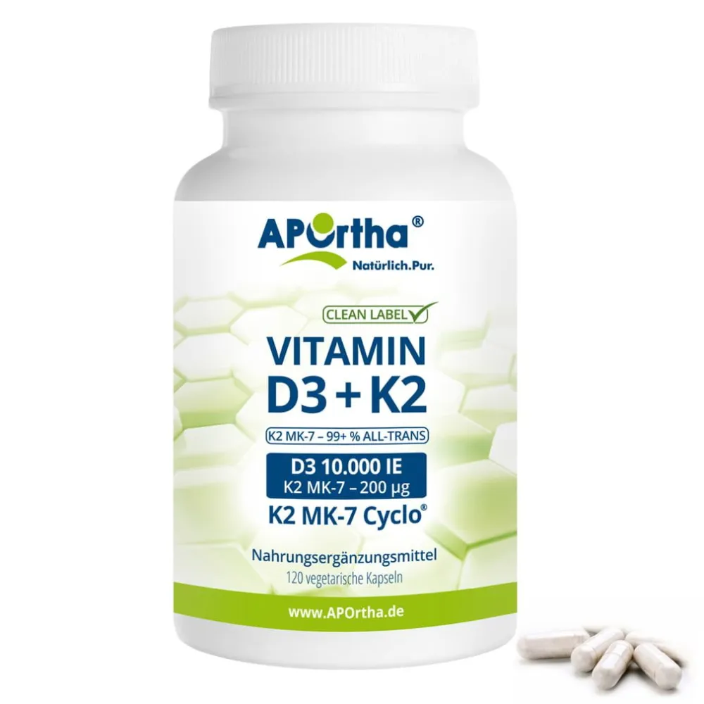 ® Vitamin D3 10.000 IE + Vitamin K2 MK-7 Cyclo® 200 µg - Kapseln|Aportha New