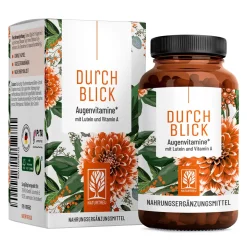Augenvitamine Lutein Vitamin A Zeaxanthin Komplex 90 vegane Kapseln Durchblick ®>NATURTREU Hot
