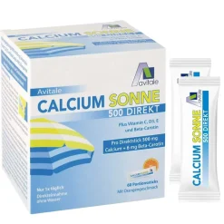 Calcium Sonne 500 Direkt-Direkt-Sticks ohne Wasser mit Orangengeschmack>Avitale Best