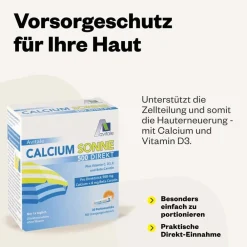 Calcium Sonne 500 Direkt-Direkt-Sticks ohne Wasser mit Orangengeschmack|Avitale Outlet