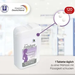 Folsäure 800 Plus Jod+Vitamin B12 vom Kinderwunsch bis zur 13. SSW|Avitale