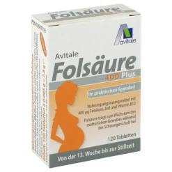Folsäure 400 Plus Jod+Vitamin B12 ab 13. SSW bis zum Ende der Stillzeit>Avitale Best