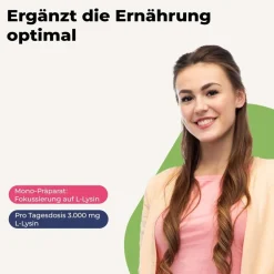 L-Lysin mit 750 mg L-Lysin pro Tablette|Avitale Clearance