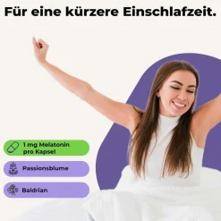 Melatonin 1 mg plus Passionsblume und Baldrian Einschlaf-Kapseln>Avitale Hot