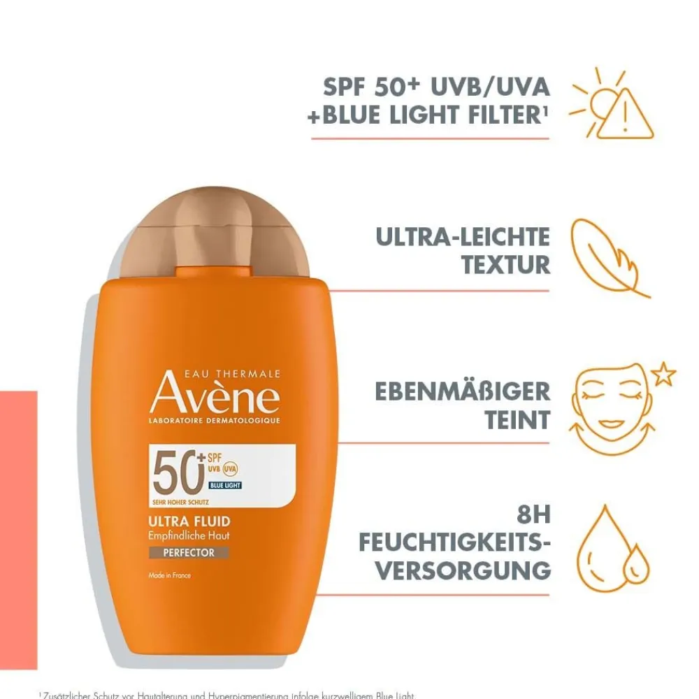 Avène Ultra Fluid Perfector LSF 50+ -Getönter Sonnenschutz für empfindliche Haut| Discount