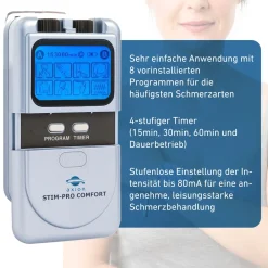 ® 2 Kanal TENS Gerät STIM-PRO COMFORT zur Schmerztherapie - MEDIZINPRODUKT|axion Hot