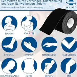 ® Kinesiologie Tape schwarz - blau - Kinesiotape - Medizinprodukt|axion Online