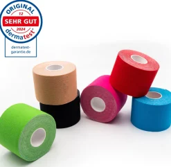 ® Kinesiologie Tapes –  500 x 5 cm – 6 Farben - Kinesiotape - Medizinprodukt|axion Hot