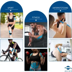 ® Kinesiologie Tapes –  500 x 5 cm – 6 Farben - Kinesiotape - Medizinprodukt|axion Hot
