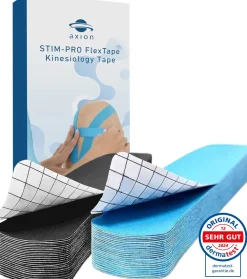 ® Precut Kinesiologie Tape - schwarz - blau - Medizinprodukt|axion Sale