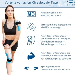 ® Precut Kinesiologie Tape - schwarz - blau - Medizinprodukt|axion Sale