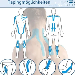 ® Precut Kinesiologie Tape - schwarz - blau - Medizinprodukt|axion Sale