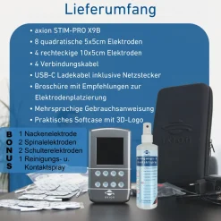® STIM-PRO X9B 4-Kanal Akku TENS EMS Gerät - MEDIZINPRODUKT>axion Outlet