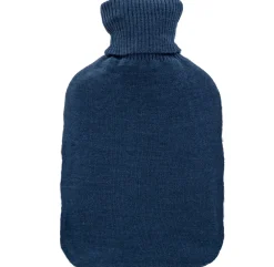 ® Wärmflasche mit Bezug – blau-gelb | einseitig Diamant | Strick (33 x 20 cm)|axion Hot