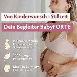 Folsäure Plus OHNE JOD | vegan |  Vitamine ab Kinderwunsch bis Stillzeit|BabyFORTE Hot