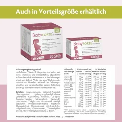 Folsäure Plus OHNE JOD | vegan |  Vitamine ab Kinderwunsch bis Stillzeit|BabyFORTE Hot