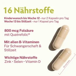 Folsäure Plus Quatrefolic® | vegan | Vitamine ab Kinderwunsch bis Stillzeit|BabyFORTE New