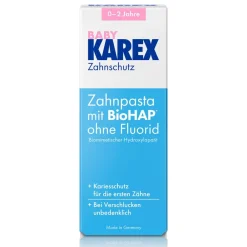 BABY Zahnpasta Karies-Schutz mit BioHAP* als Einstieg in die tägliche Zahnpflege-Routine|Karex Best