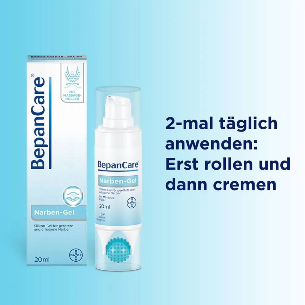BepanCare Narben-Gel mit Massage-Roller – macht Narben glatter, flacher und weicher> Hot