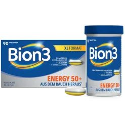 3 Energy¹ 50+ Tabletten, Vitamin B12, Vitamin C, Zink, Eisen & Bakterienkulturen>Bion Best