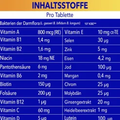 3 Energy¹ 50+ Tabletten, Vitamin B12, Vitamin C, Zink, Eisen & Bakterienkulturen><noscript><img width=