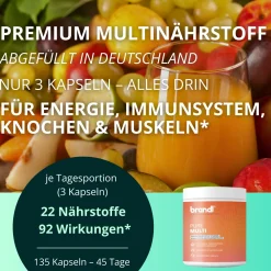 brandl® Multivitamin Tabletten für Immunsystem | Veganer Vitamin Komplex Multivitamin Kapseln> Best