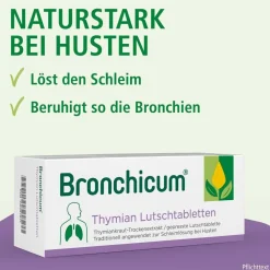 Thymian Lutschtabletten - Schleimlösung bei Erkältungshusten und akuter Bronchitis|Bronchicum