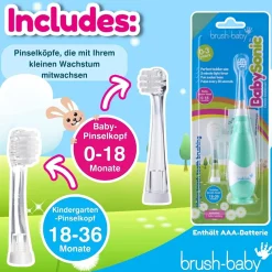 Brush Baby BabySonic Elektrische Zahnbürste für Kleinkinder und Kleinkinder im Alter von 0-3 Jahren| Hot