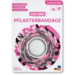 BUDDYCARE® MED Pflasterbandagen CAMOUFLAGE PINK 5 cm x 4,5m Latexfrei> Online