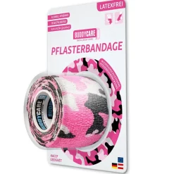 BUDDYCARE® MED Pflasterbandagen CAMOUFLAGE PINK 5 cm x 4,5m Latexfrei> Online